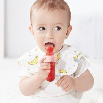 Alimentator pentru fructe Papa Bebe, 6 luni+, diverse culori, silicon, 15x6,5 cm